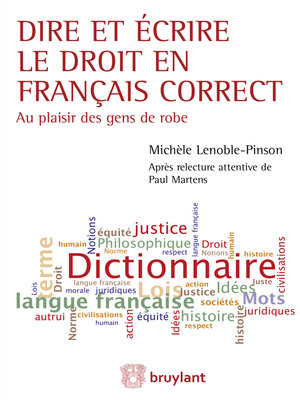 cover image of Dire et écrire le droit en français correct